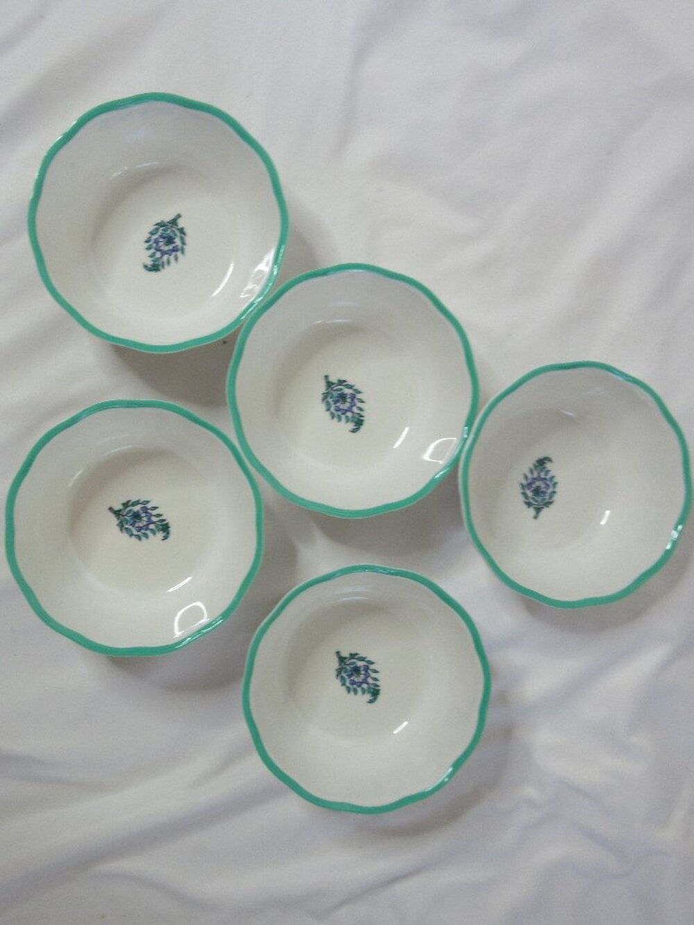 Roller Rabbit 5" Mini Snack Bowls Melamine Dinnerware Blue Green Set of 5 NWOT